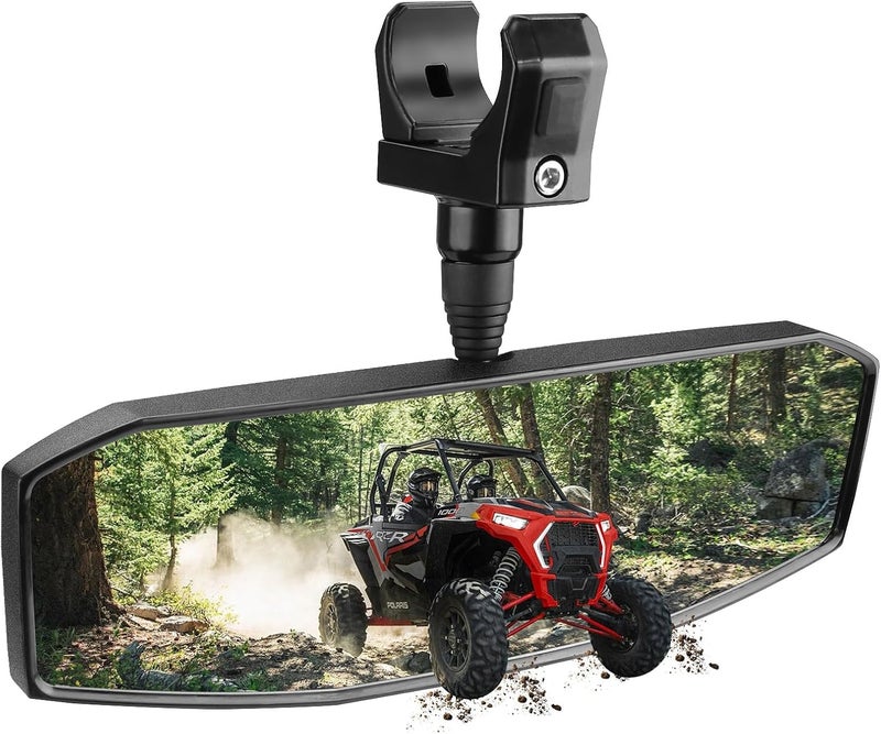 SHEJISI مرآة خلفية لسيارات UTV، مرايا SXS UTV HD، زاوية قابلة للتعديل 360° لأسطوانة دائرية بقطر 1.5" إلى 2.0"، متوافقة مع بولاريس RZR، هوندا بايونير، كاواساكي KRX/Mule، ياماها، تالون، كان آم X3، CFMOTO - Image 1